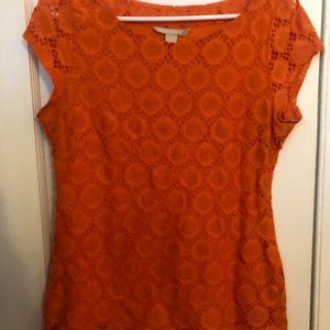BR orange eyelet shirt, Size 6